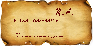Muladi Adeodát névjegykártya